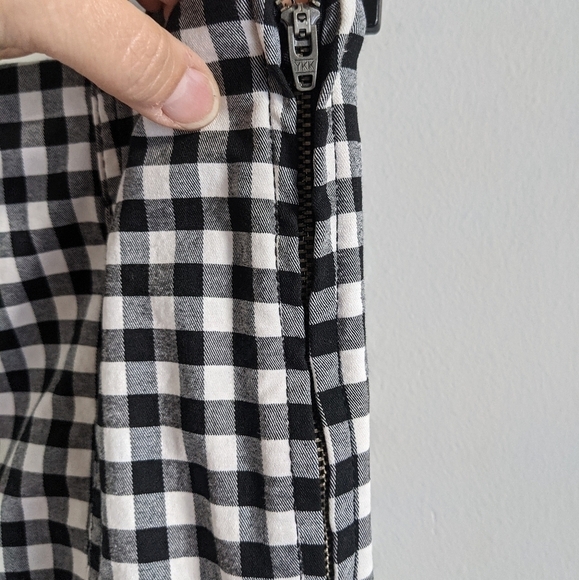 Free People Black And White Gingham Mini Skirt Stretch Cotton 8 Retro Twee - Picture 15 of 17